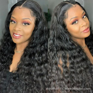 4x4 Lace Wigs Mink Indian Virgin Human Hair Braided Raw Curly Hair Transparent Swiss Lace Closure Wig With Baby Hair